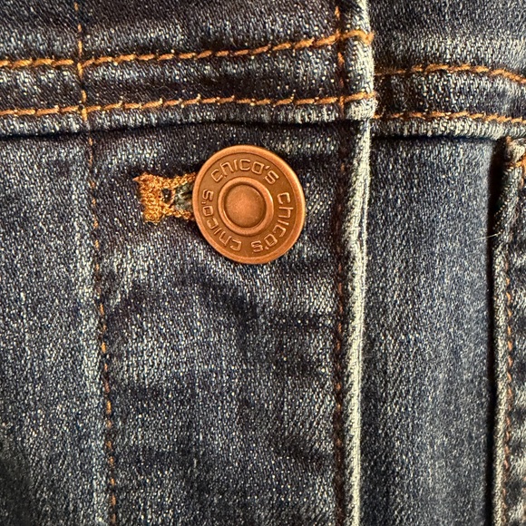Chico's Dark Blue Denim Jacket size 2 - Picture 4 of 5